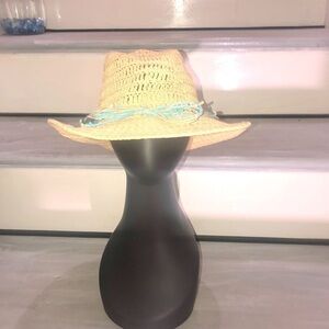 Straw seashell beachy shade hat